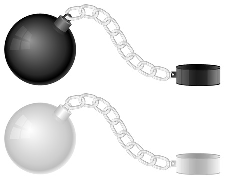 Two shackles on a white background   のイラスト素材