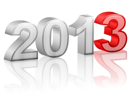 2013 New Year text on white background.のイラスト素材
