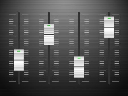 Black DJ sound mixing console. illustration.のイラスト素材