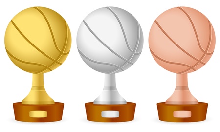 Basketball trophy set on white background のイラスト素材