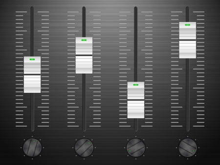 Black DJ sound mixing console. のイラスト素材