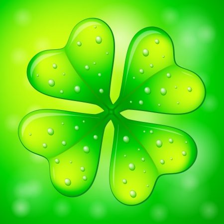 Green four leafs clover on a abstract background  のイラスト素材