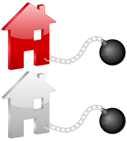 Shackles with house symbol on a white background.のイラスト素材