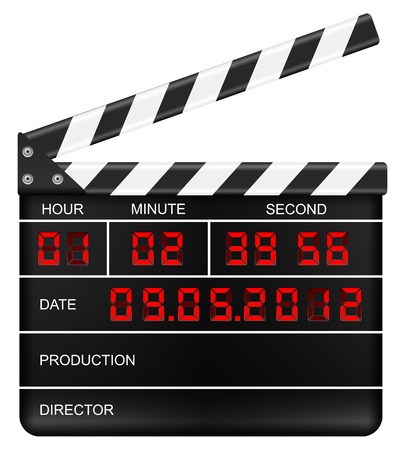 Movie clapper board on a white background.  illustration.のイラスト素材