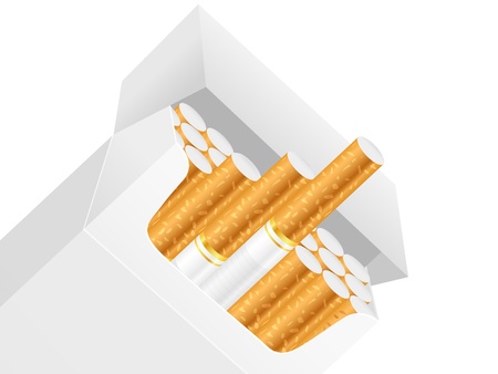 Cigarette box on a white background. Vector illustration.のイラスト素材
