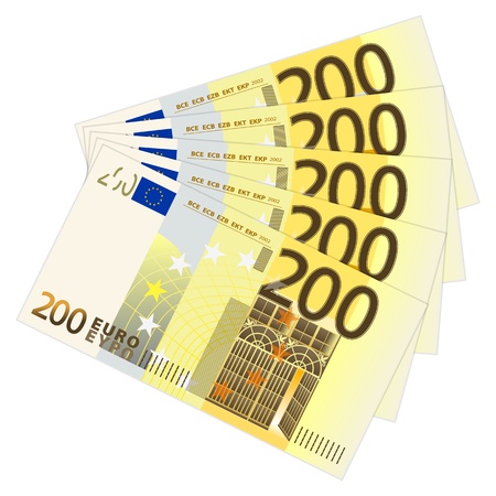 Two hundred euro banknotes のイラスト素材