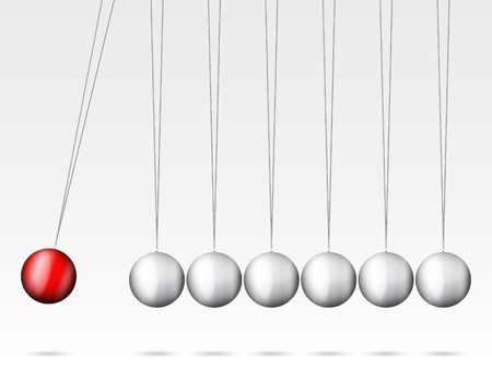 Balancing balls Newton's cradle on a white background.のイラスト素材