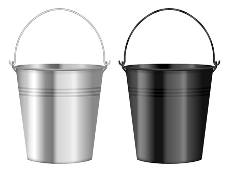 Bucket set on a white のイラスト素材