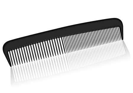 Black comb on a white background.のイラスト素材