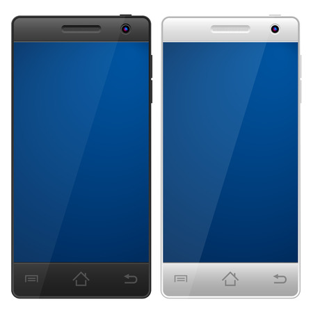 Smartphone set on a white background.のイラスト素材