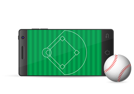 Smart phone baseball on a white background. Vector illustration.のイラスト素材