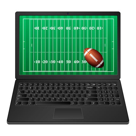 Laptop american football on a white background. Vector illustration.のイラスト素材
