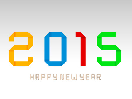2015 happy new year origami text.のイラスト素材