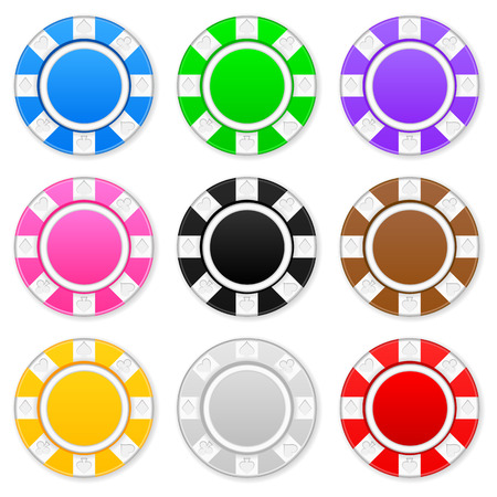 Casino chips on a white background. Vector illustration.の素材 [FY31035586073]