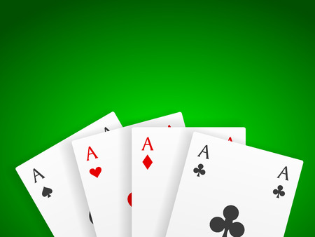Poker game on a green background. Vector illustration.のイラスト素材