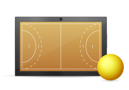 Tablet handball on a white background. Vector illustration.のイラスト素材