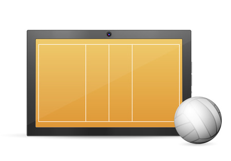 Tablet volleyball on a white background. Vector illustration.のイラスト素材