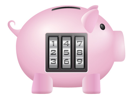 piggy bank safe on a white background. Vector illustration.のイラスト素材