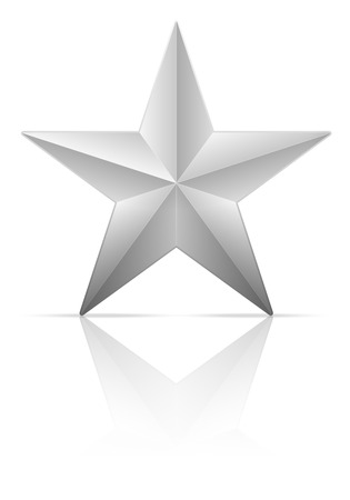 Silver star on a white background. Vector illustration.のイラスト素材