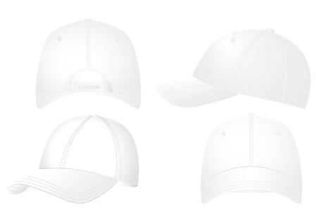 Baseball caps set on a white background.のイラスト素材