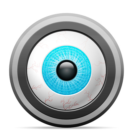 Photo camera witn human eye on a white background.のイラスト素材