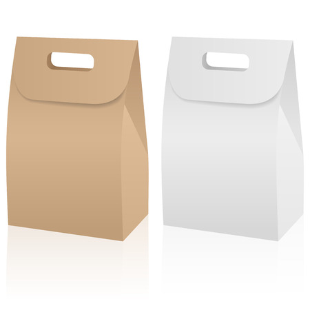 Paper bag set on a white background.のイラスト素材