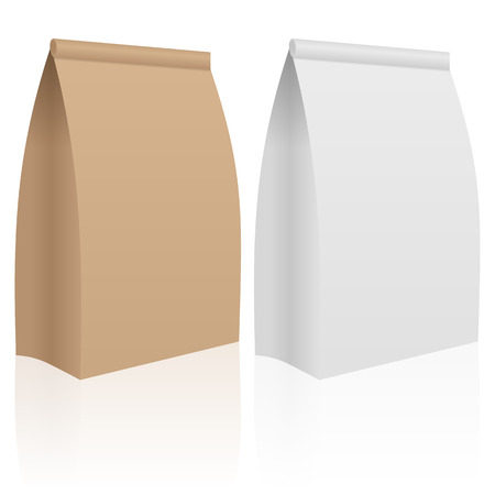 Paper bag set on a white background.のイラスト素材