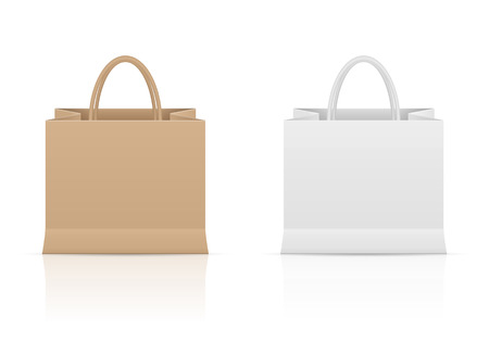 Paper bag set on a white background.のイラスト素材