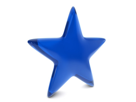 Blue balloon star symbol on a white background.の写真素材