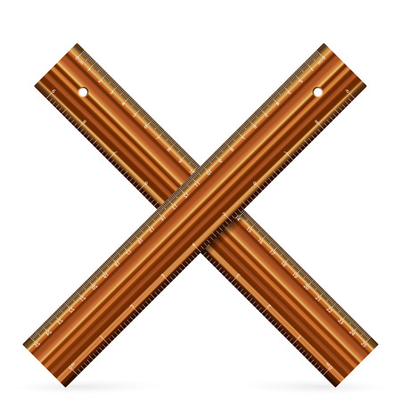 Wooden ruler on a white background. Vector illustration.のイラスト素材