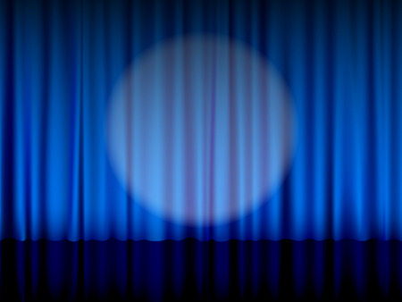 Close view of a blue theatre curtain.のイラスト素材