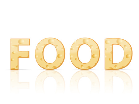 Food chesse text on a white background.のイラスト素材