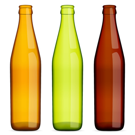 Beer bottles on a white background.のイラスト素材
