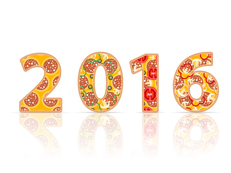 2016 new year on a white background.のイラスト素材