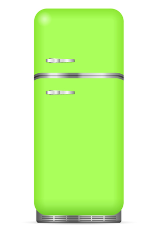 Classic fridge on a white background. Vector illustration.のイラスト素材