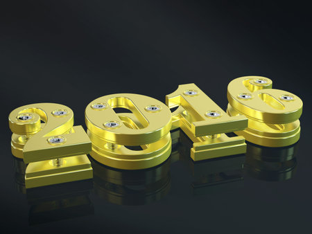 Gold 2016 text on a black background.
