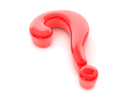 Red balloon question symbol on a white background.の写真素材