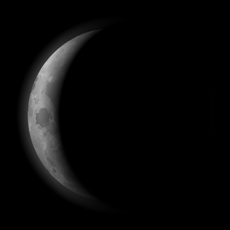 Moon phase on a black sky.のイラスト素材