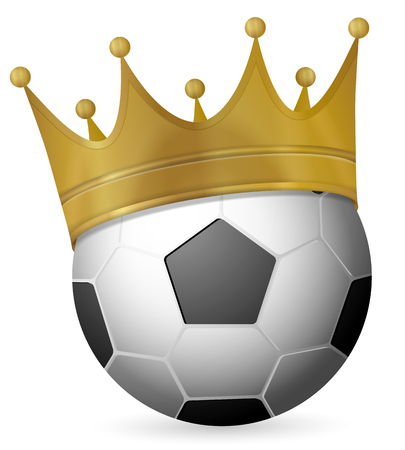 Soccer ball with crown on a white backgroundのイラスト素材