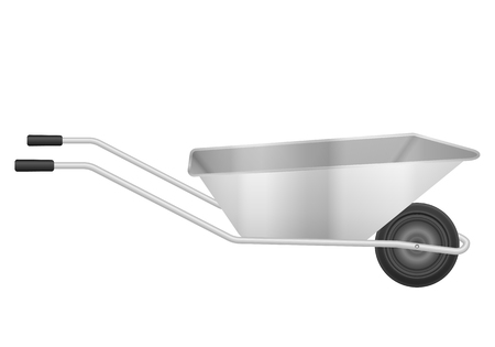 Construction wheelbarrow on a white background. Vector illustration.のイラスト素材