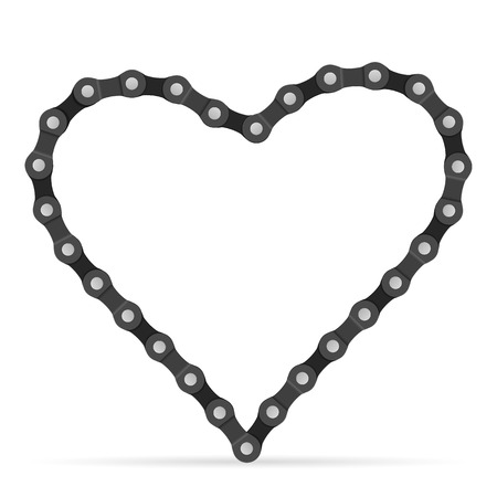 Bike chain heart on a white background.のイラスト素材