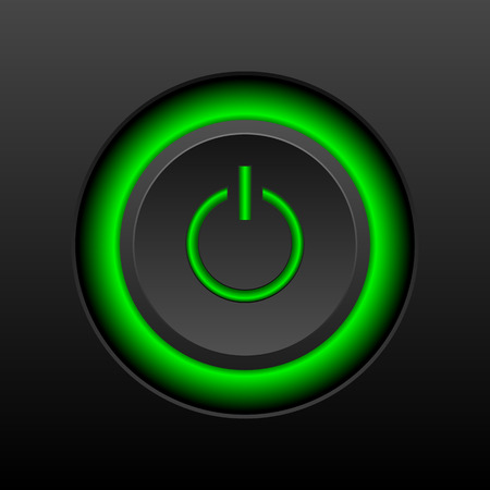 Power button knob on a black background.のイラスト素材