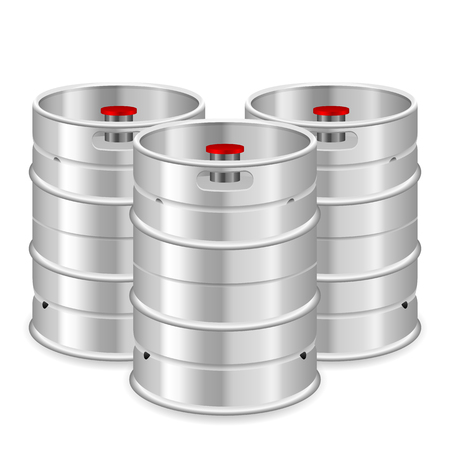 Beer kegs on a white background.のイラスト素材