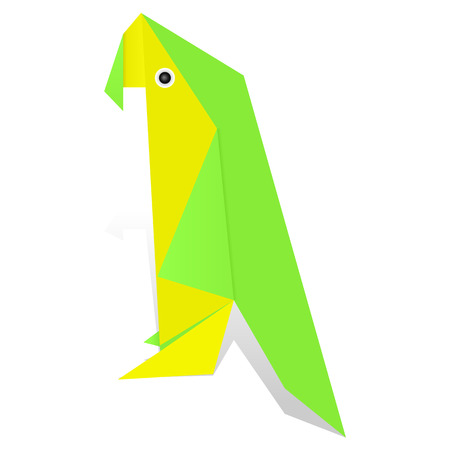 Origami parrot on a white background.のイラスト素材