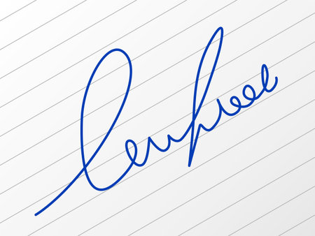Signature on a sheet of paper.