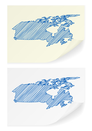Canada scribble map on a white background.のイラスト素材