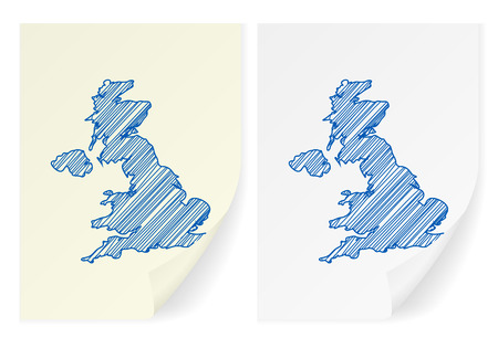 UK scribble map on a white background.のイラスト素材