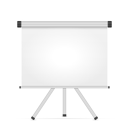 Projection screen with tripod on a white background.のイラスト素材