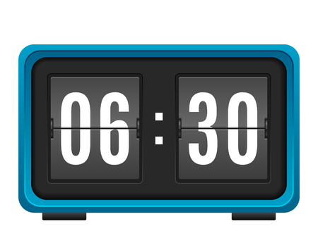 Flip clock on a white background.のイラスト素材