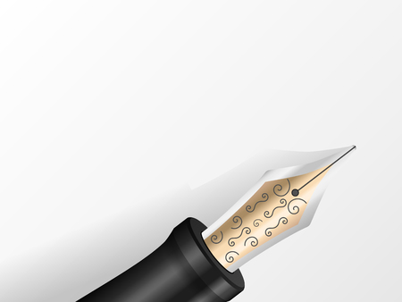 Fountain pen on a sheet.のイラスト素材